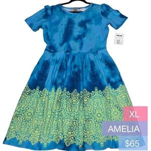 LuLaRoe Amelia Dress HTF ELSA Rare Unicorn XL